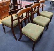 A set of six Regency mahogany dining chairs