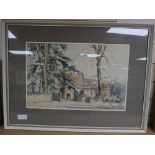 David Green (1935-2013), watercolour, St James's Church, Biddenham, Bedfordshire, signed and dated