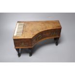 An early 19th century French mahogany 'pianoforte' necessaire case, 29 x 19cmCONDITION: Casework