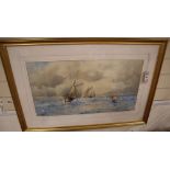 William Henry Pearson, watercolour, 'Off The Solent', signed, 36 x 67cm