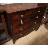 A Regency mahogany chest of five drawers, width 108cm, depth 49cm, height 105cm
