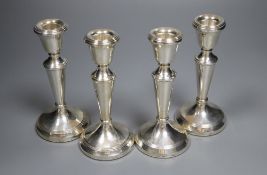 Two pairs of modern silver candlesticks, C. Ltd, Birmingham, 1985 and JM, Birmingham, 1989, 14.