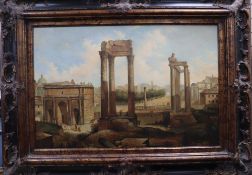 A modern oil on canvas, 19th century view of Rome, 50 x 74cm