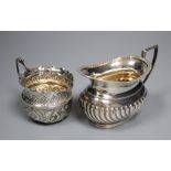 Two late Victorian silver cream jugs, tallest 79mm, gross 4.5 oz.