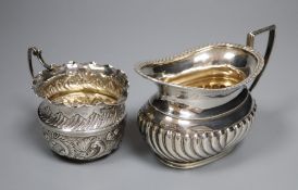 Two late Victorian silver cream jugs, tallest 79mm, gross 4.5 oz.