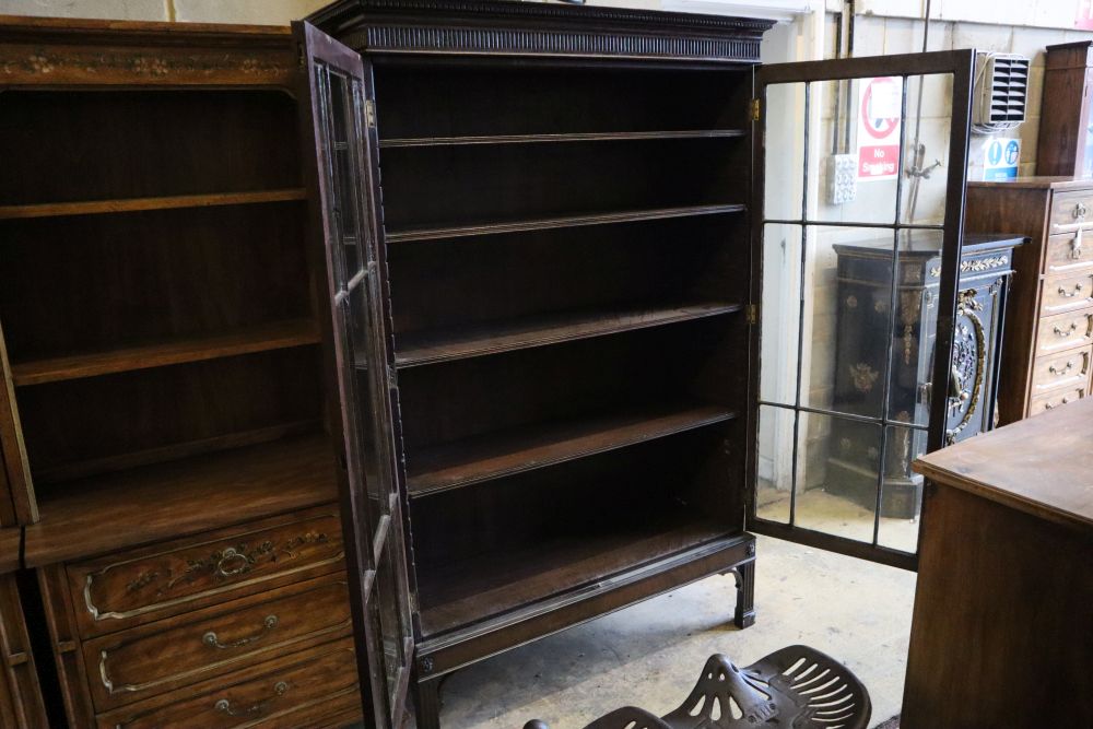 A George III style mahogany bookcase, width 118cm, depth 39cm, height 185cm - Image 2 of 4