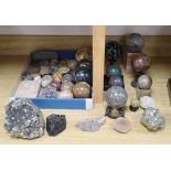 An extensive collection of specimen marbles and minerals