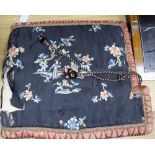 A 19th century Chinese embroidered silk cushion cover