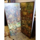 A two-fold scrapwork screen, Victorian and later, each panel 62 x 154cm