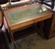 A 19th century Continental mahogany desk, width 80cm, depth 52cm, height 85cm