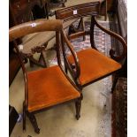 Four Regency mahogany dining chairs and a similar elbow chair (5)