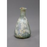 A Roman glass amphora, height 7.5cm