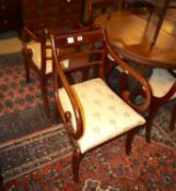 A set of eight Regency style mahogany dining chairs