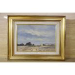 Ronald Crampton (1905-1985), oil on canvas, Norfolk landscape, signed, 21 x 31cm signed, 9 x 12.