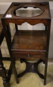 A George III mahogany washstand, width 34cm depth 34cm height 82cm