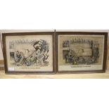 Thomas Worth, pair of coloured lithographs, 'A Crack Trotter', publ. Currier & Ives, overall 32 x