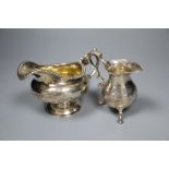 Two George III silver cream jugs, including Robert Hennell, London, 1790, 6oz.