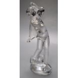 A Baccarat glass model of a golfer, inscribed Norske Skog, 24cmCONDITION: Good condition