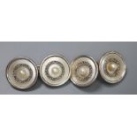 A pair of early to mid 20th century yellow metal (stamped 18), mother of pearl, seed pearl and