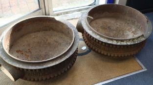 Two Gurney Patent London Warming and Ventilating Company Boiler covers, diameter 69cm