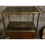 A brass Maison Bagues bar cart, width 75cm depth 42cm height 66cm