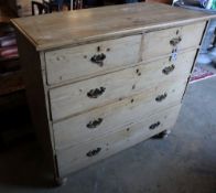 A Victorian pine chest of drawers, width 108cm, depth 51cm, height 102cm