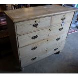 A Victorian pine chest of drawers, width 108cm, depth 51cm, height 102cm