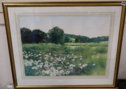 Richard Thorn, watercolour, 'Long Summer Days', signed, 51 x 70cm