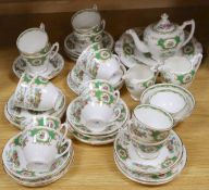 A Coalport floral printed part dinner service