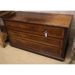 A Continental walnut chest of drawers, width 128cm depth 53cm height 72cm