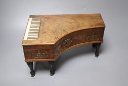 An early 19th century French mahogany 'pianoforte' necessaire case, 29 x 19cmCONDITION: Casework