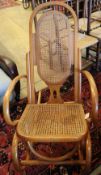 A bentwood rocking chair