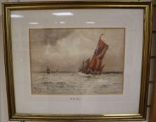 William Henry Pearson, watercolour, 'Off the Maplin Sands', signed, 25 x 35cm