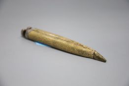 An 18th century travelling knife and fork set, in shagreen case