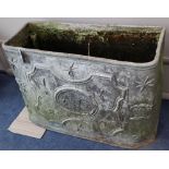 A George III lead cistern, dated 1780, width 89cm, depth 37cm, height 61cm