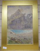 Harry Goodwin, watercolour, Mountain lake, monogrammed and dated 1904, 53 x 36cm, unframed