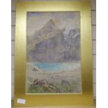 Harry Goodwin, watercolour, Mountain lake, monogrammed and dated 1904, 53 x 36cm, unframed