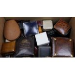 A collection of assorted jewellery boxes including Tillander, Benson & Harrod's.
