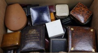 A collection of assorted jewellery boxes including Tillander, Benson & Harrod's.