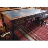 A French style mahogany bureau plat by Grange Furniture, width 160cm, depth 75cm, height 77cm