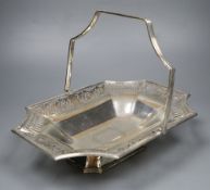 A late Victorian pierced silver fruit basket, Thomas Bradbury & Sons, London, 1895, 29cm, 20.5oz.