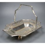 A late Victorian pierced silver fruit basket, Thomas Bradbury & Sons, London, 1895, 29cm, 20.5oz.