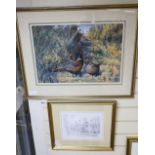 Richard Smith, watercolour, Pheasant in summer, signed, 34 x 50cm and R.P.B. Gorringe, pencil