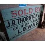 A large Thornton & Co. Lewes 'Sold Board', width 183cm, height 111cm