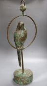 Eugene Holmann. A copper "macaw" water fountain, height 70cm