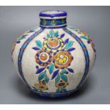 A 1920s Boch Freres enamelled vase, 17cm