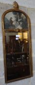 An early 20th century gilt frame pier glass, 39 x 104cm