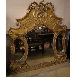 A Victorian giltwood and gesso overmantel, width 158cm height 158cm