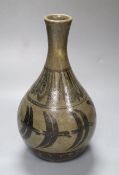 Ursula Mommens 1908-2010, brown stoneware bottle vase, impressed seal mark, 28cmCONDITION: Good