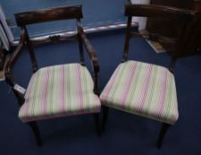 A set of eight Regency style mahogany dining chairs (six plus two)